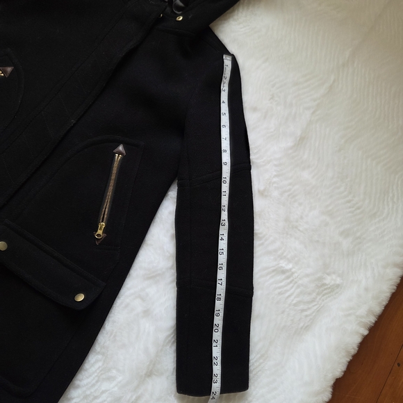 J. Crew Black Pea Coat with Gold Accents - Picture 10 of 15